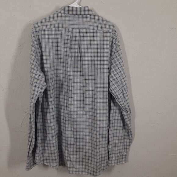 Ralph Lauren Mens 2XL Classic Fit Cotton Gray Plaid Long Sleeve Button Up Shirt - Picture 6 of 8